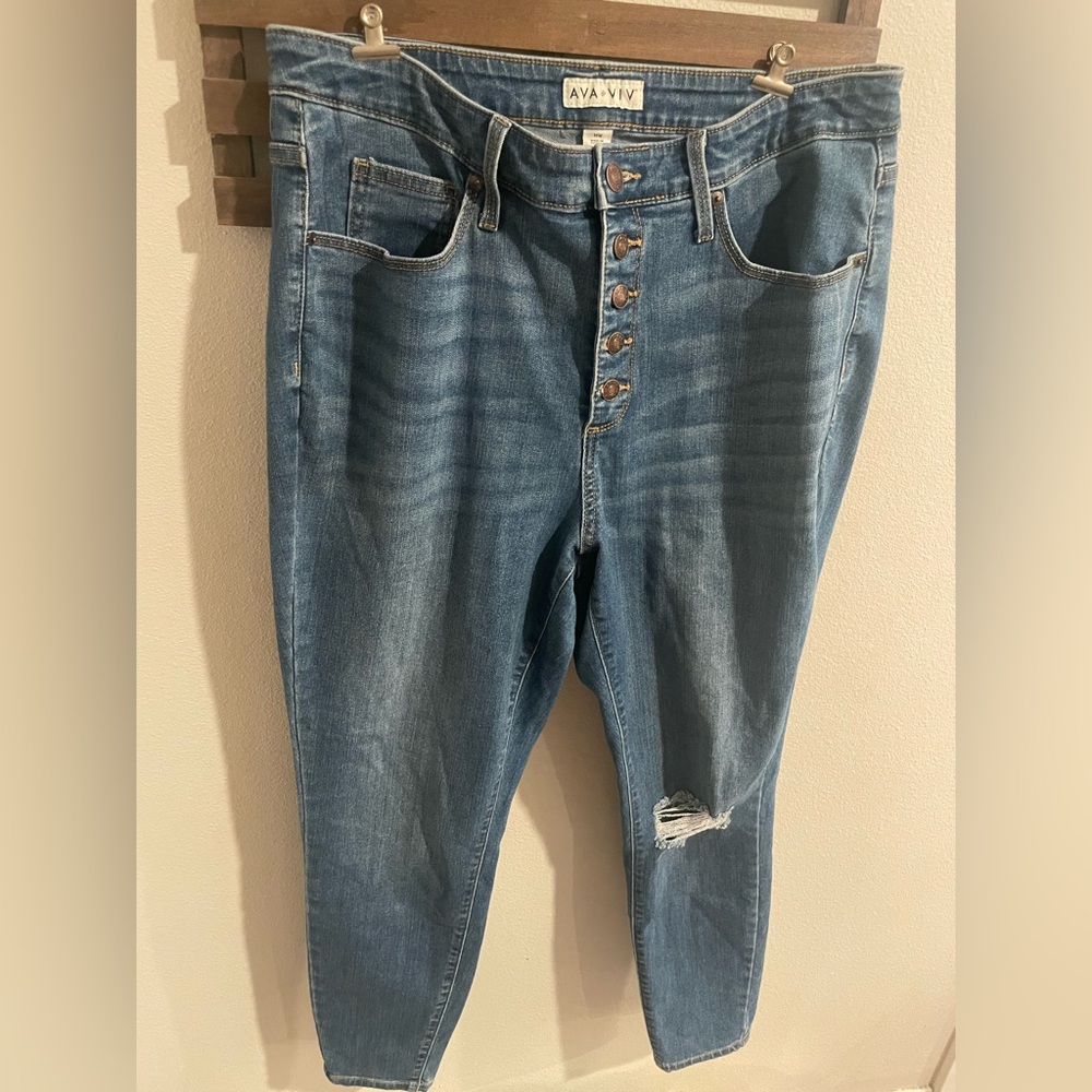 Ava & Viv Classic Blue Denim Jeans Size 14W